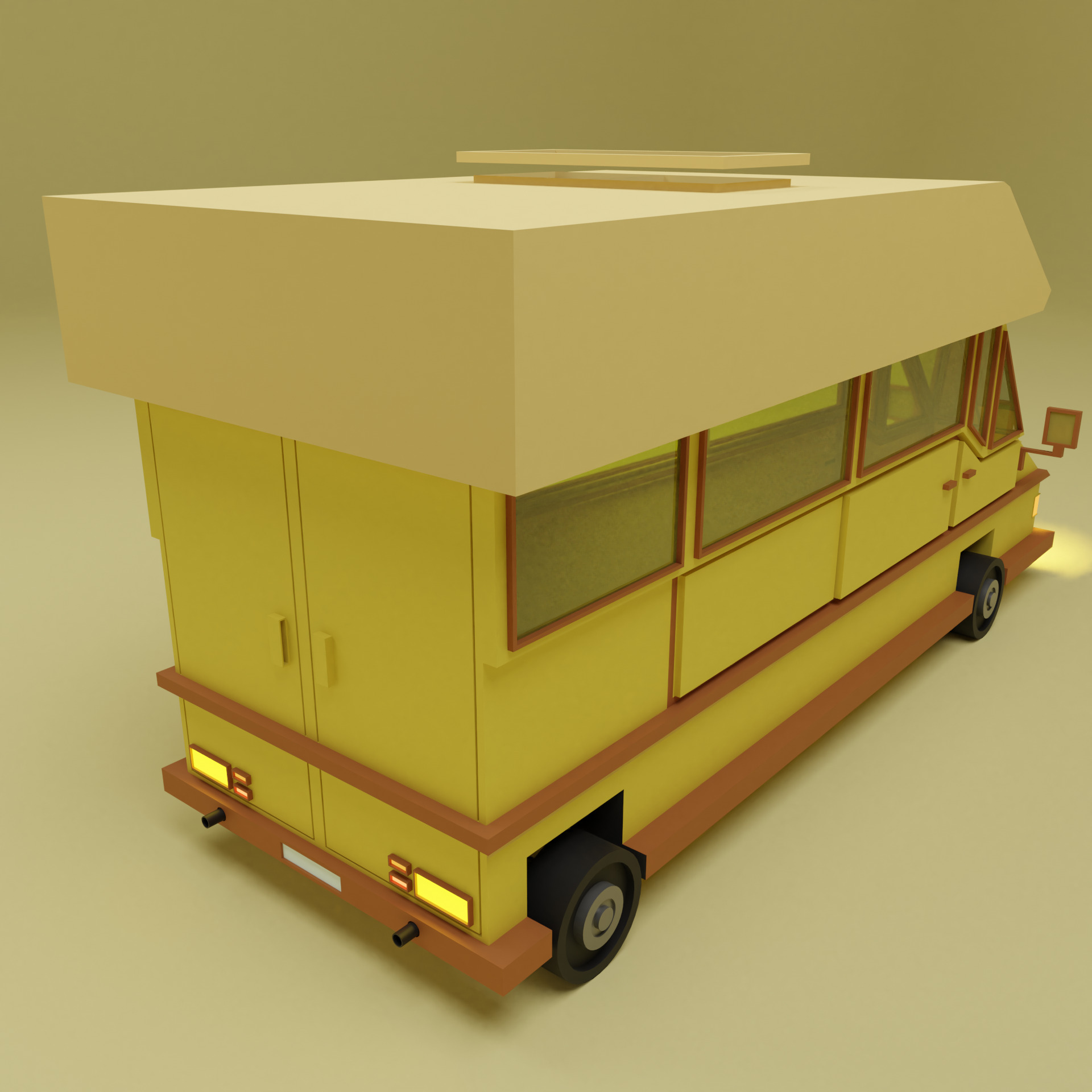 Lowpoly car 9 Low-poly 3D model_3