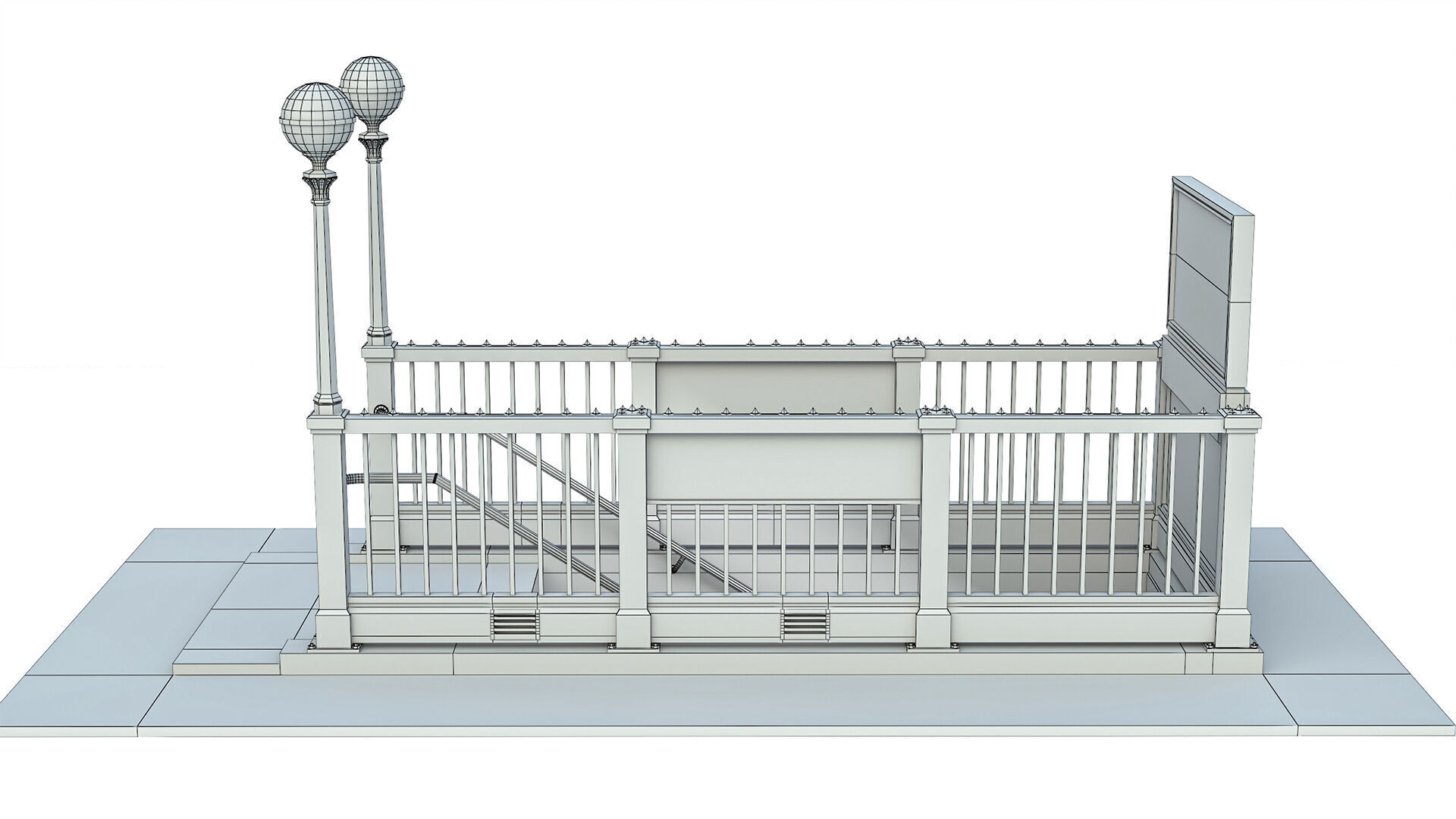 NYC Subway Entrance PBR 01 Low-poly 3D model_17