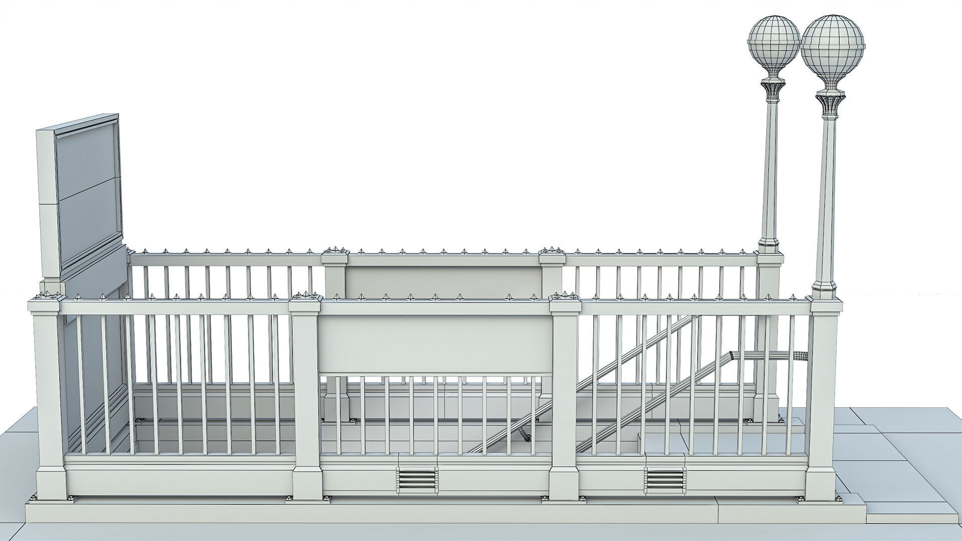 NYC Subway Entrance PBR 01 Low-poly 3D model_18