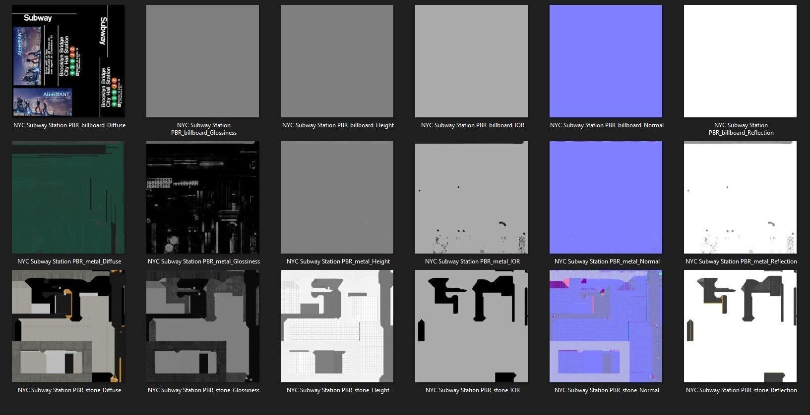 NYC Subway Entrance PBR 01 Low-poly 3D model_24