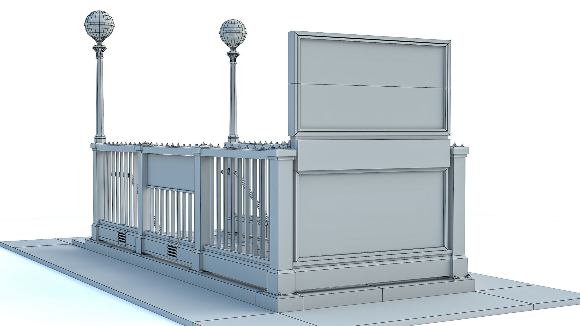 NYC Subway Entrance PBR 01 Low-poly 3D model_20