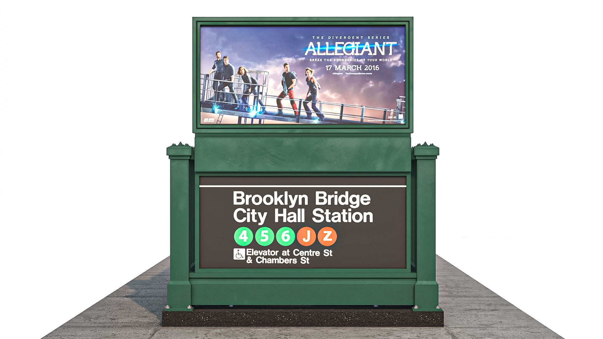NYC Subway Entrance PBR 01 Low-poly 3D model_4