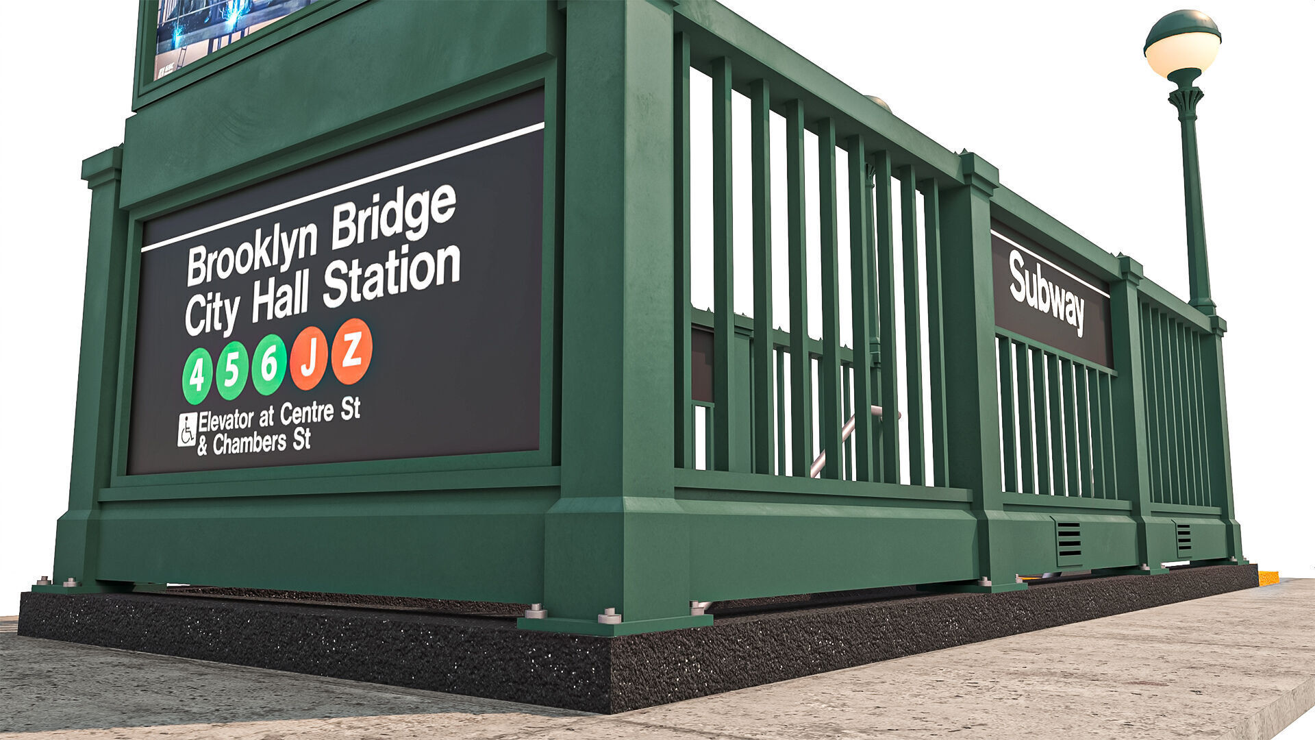 NYC Subway Entrance PBR 01 Low-poly 3D model_3