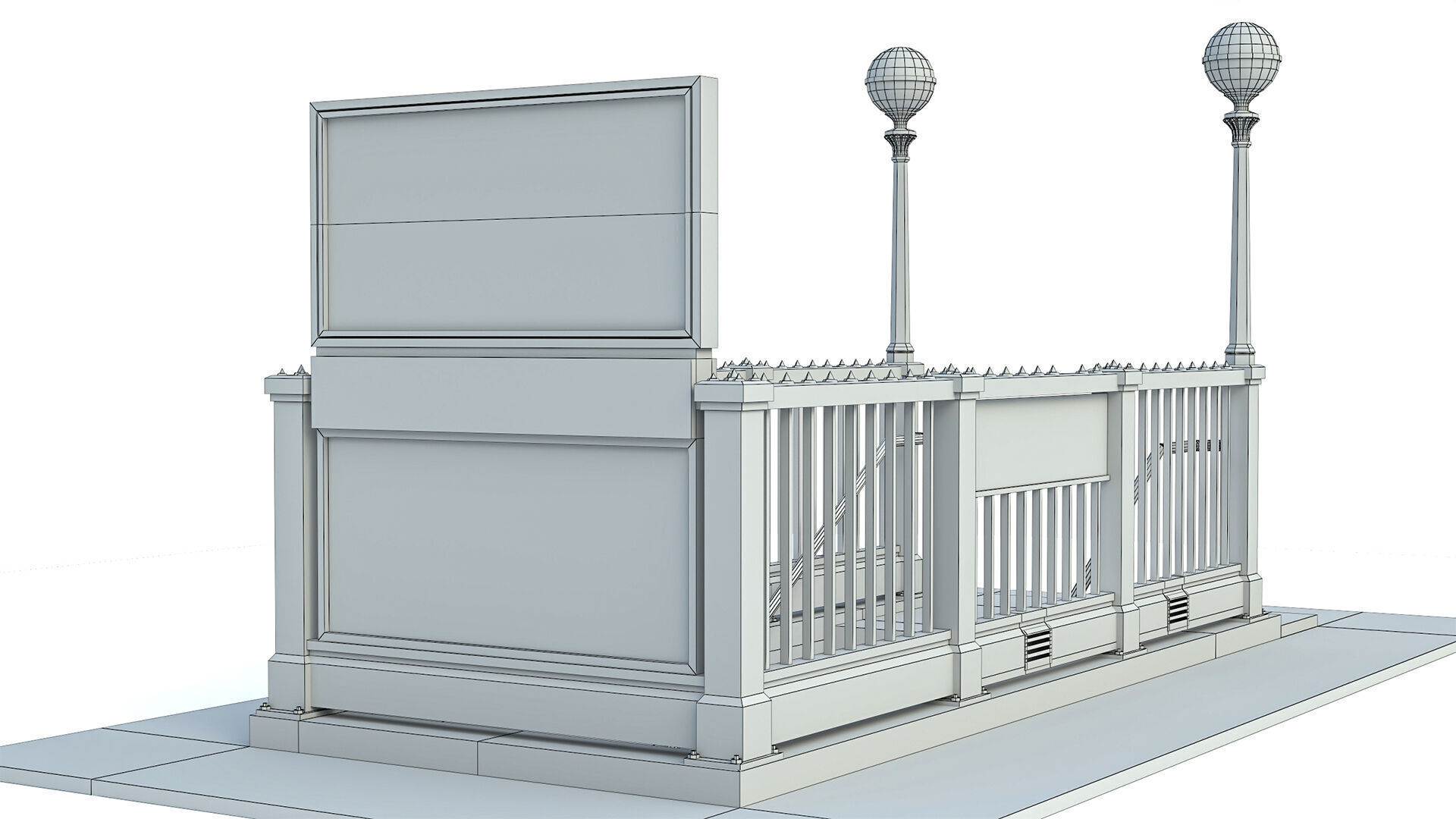 NYC Subway Entrance PBR 01 Low-poly 3D model_19