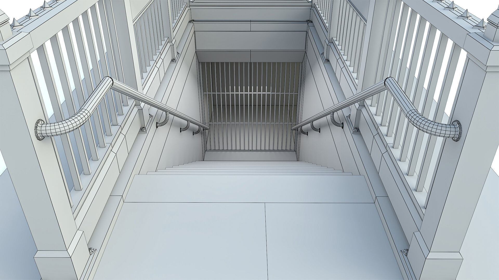 NYC Subway Entrance PBR 01 Low-poly 3D model_22