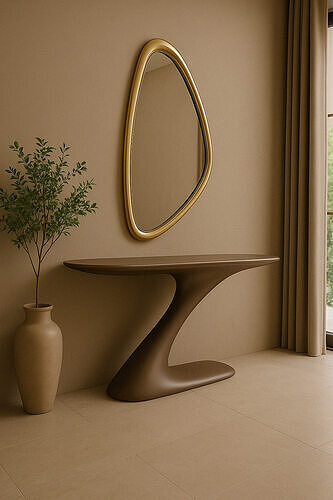 Sculptural Console Table with Mirror - 3D Model Low-poly 3D model