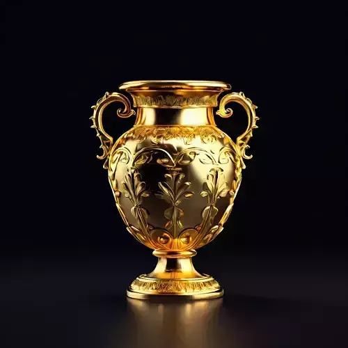 Gold Ornate Antique Vase 3D Model