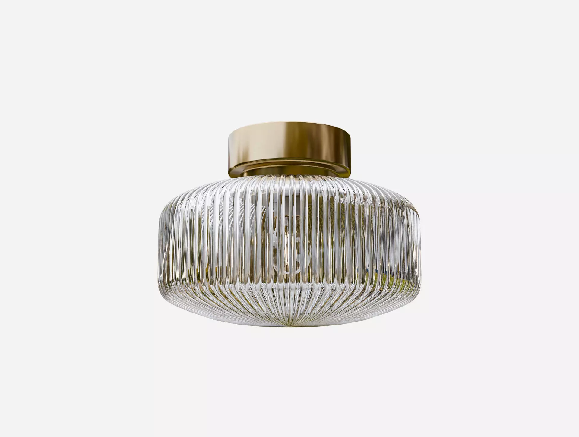 IKEA SOLKLINT Ceiling lamp brass 27 cm glass 3D model_0