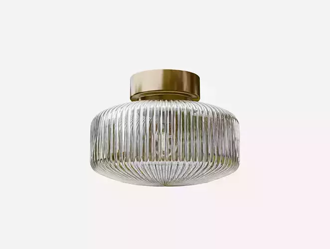 IKEA SOLKLINT Ceiling lamp brass 27 cm glass