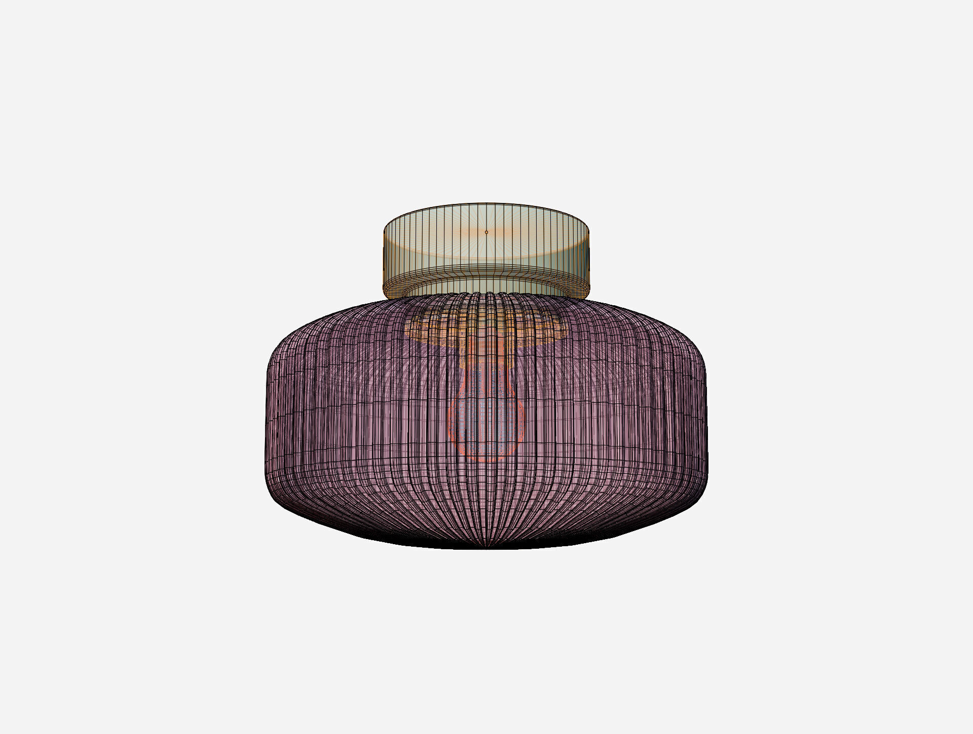 IKEA SOLKLINT Ceiling lamp brass 27 cm glass 3D model_2