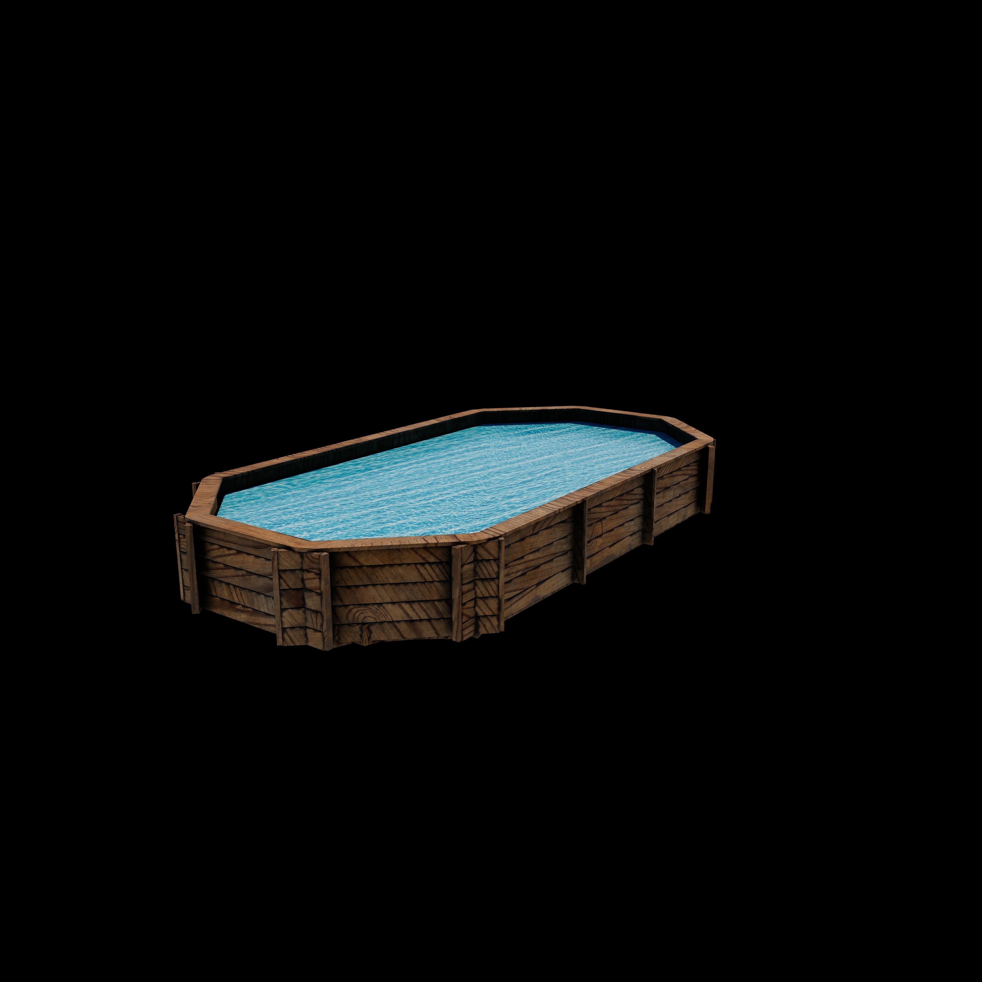 Wooden swimming pool 3D model_11