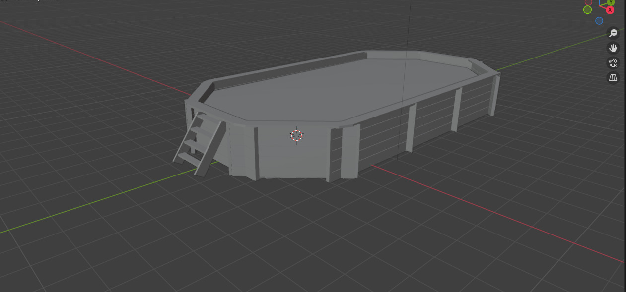 Wooden swimming pool 3D model_15