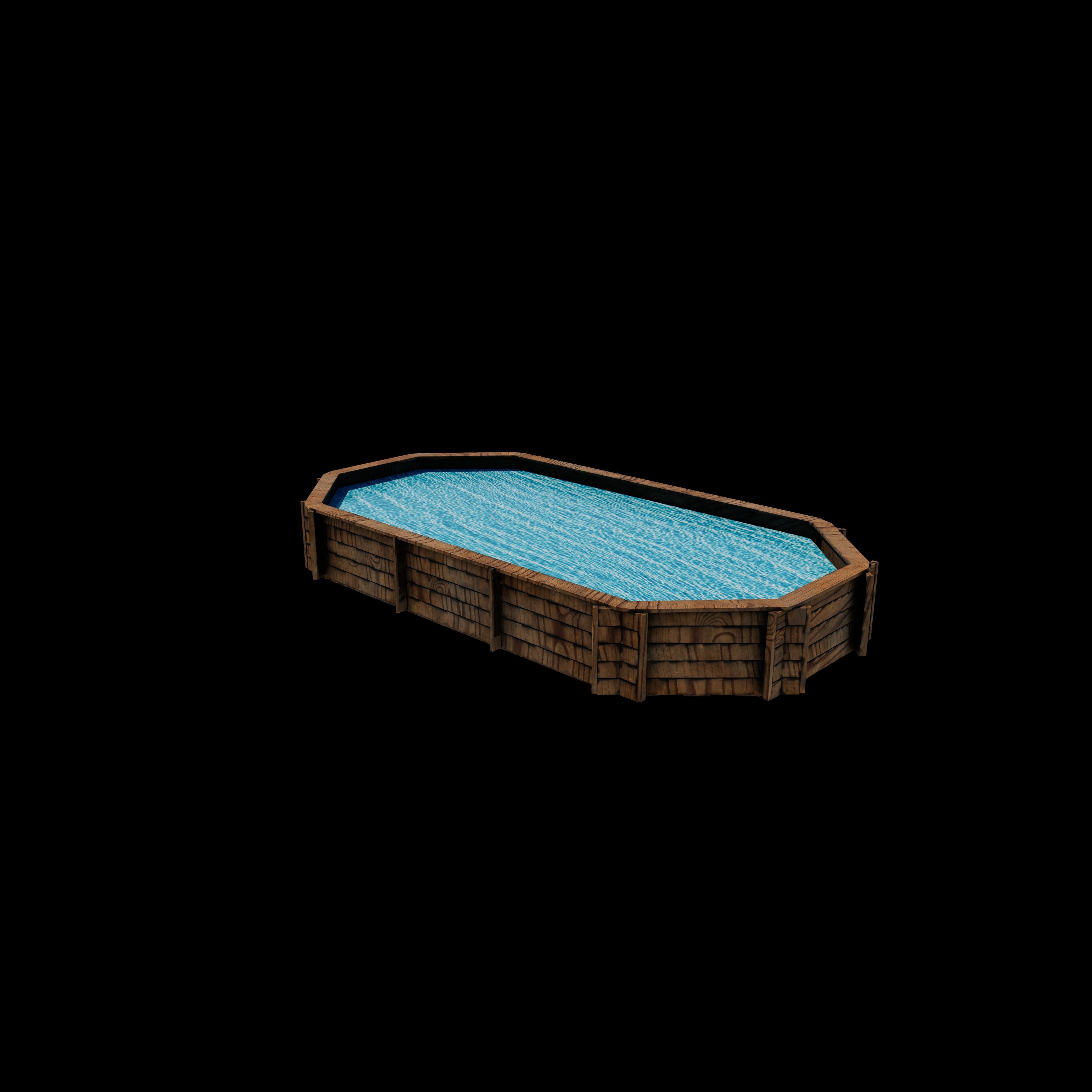 Wooden swimming pool 3D model_12