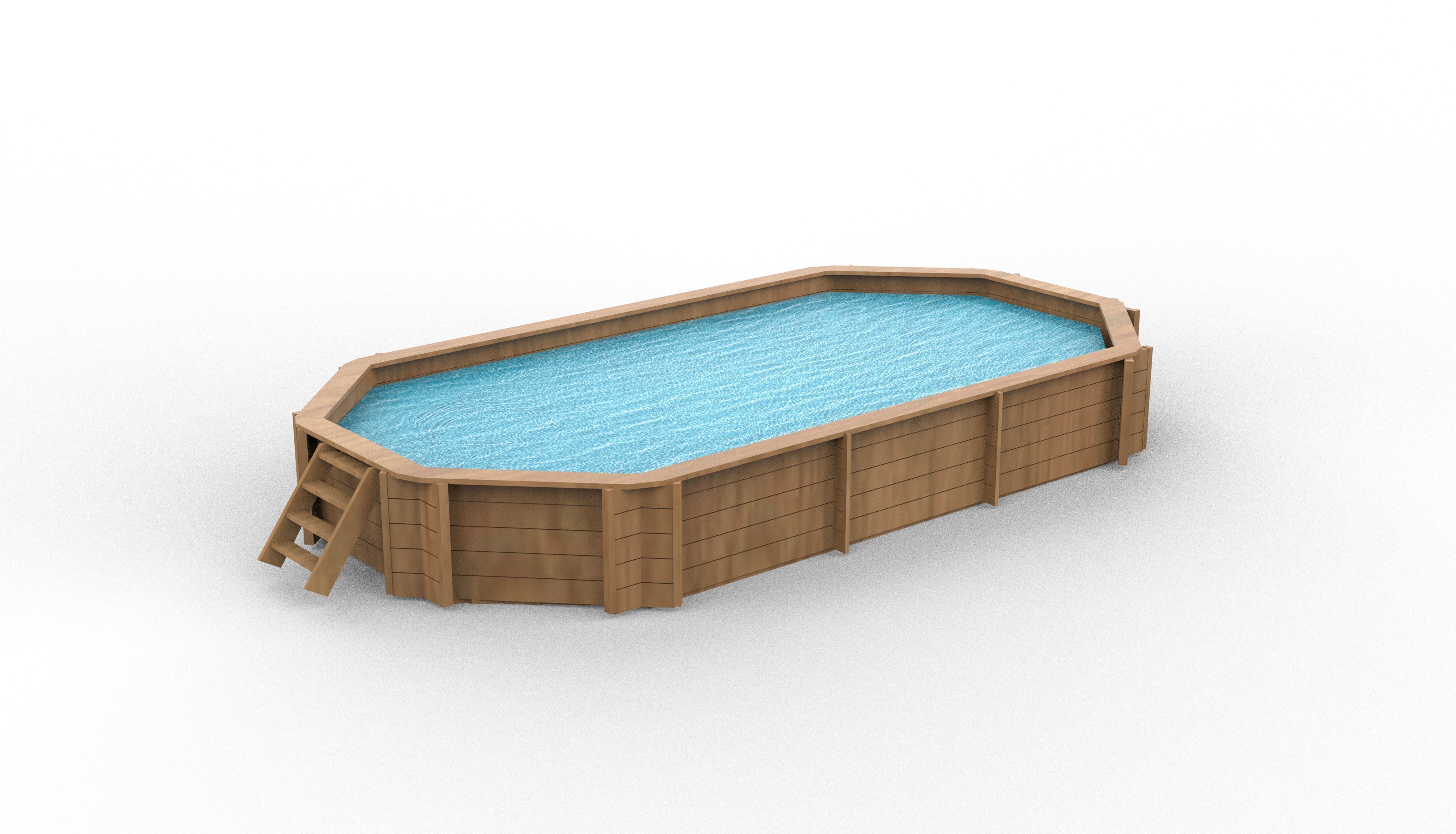 Wooden swimming pool 3D model_3