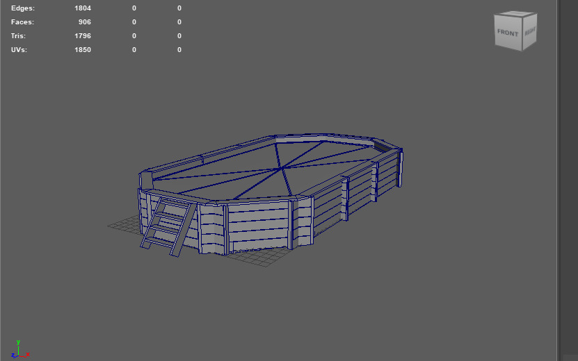 Wooden swimming pool 3D model_14