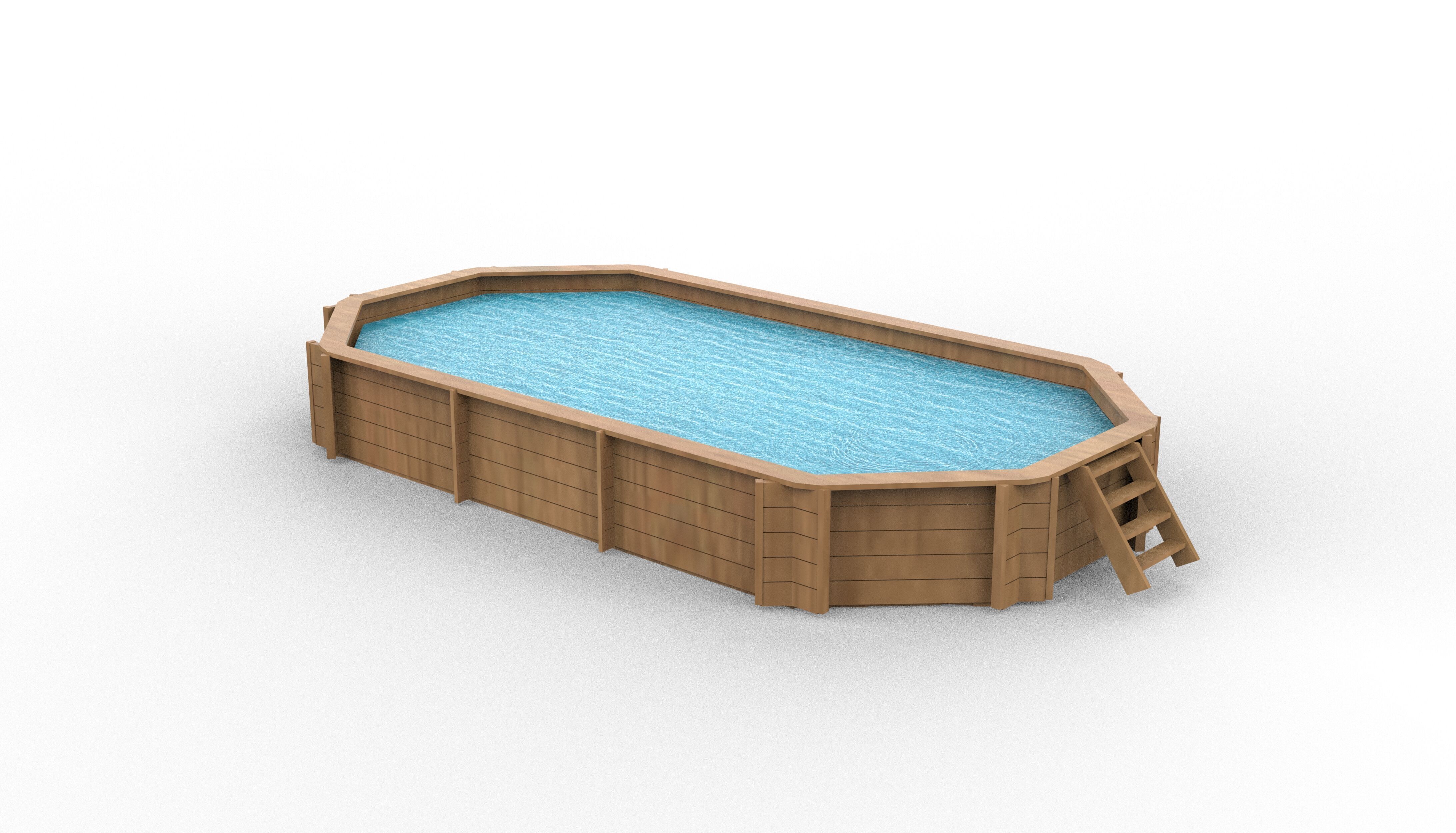 Wooden swimming pool 3D model_7