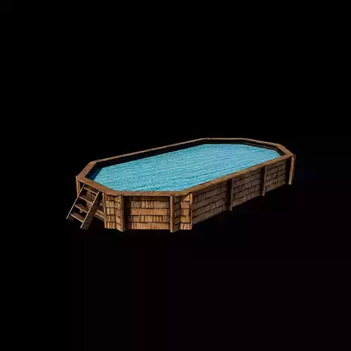 Wooden swimming pool 3D model