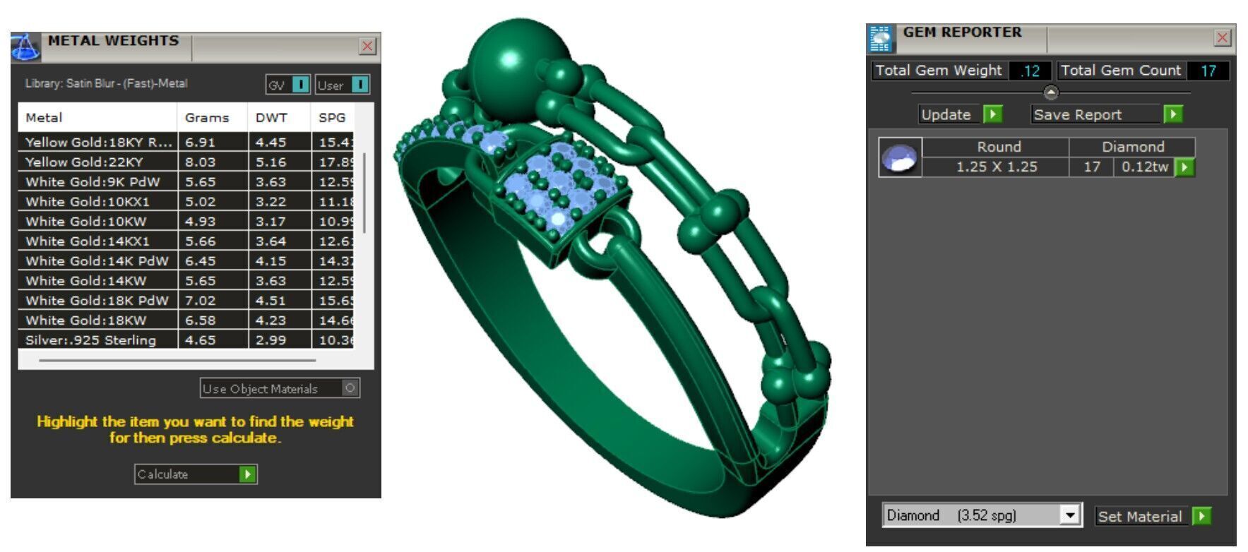 Links and Lock Gold Fashion Ring 3D print model_2