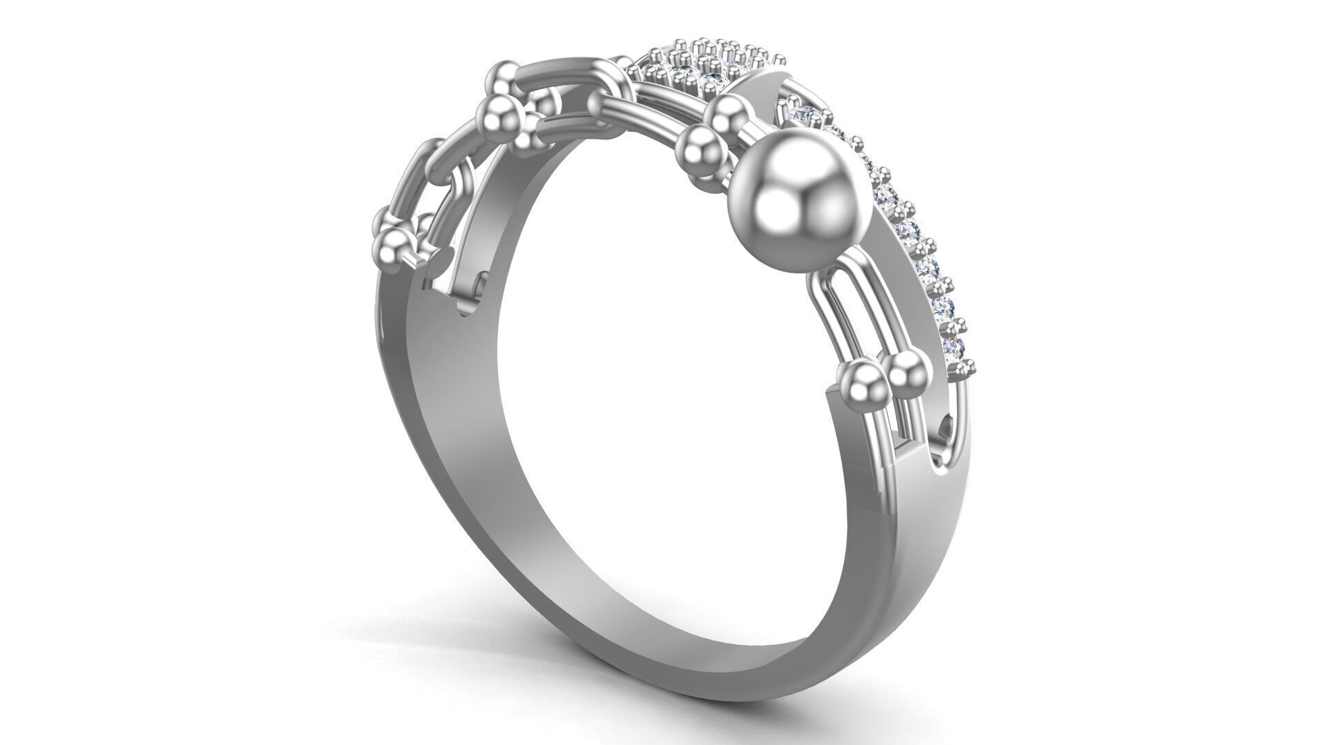 Links and Lock Gold Fashion Ring 3D print model_1