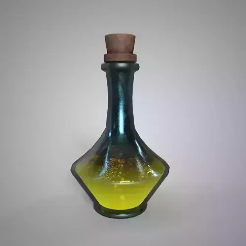 Fantasy Potion Radiant Elixir Yellow Potion PBR Game Ready