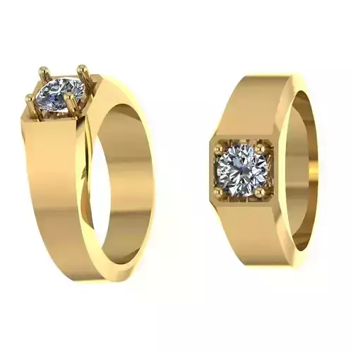 Silver Signet Ring with 1 Carat Moissanite