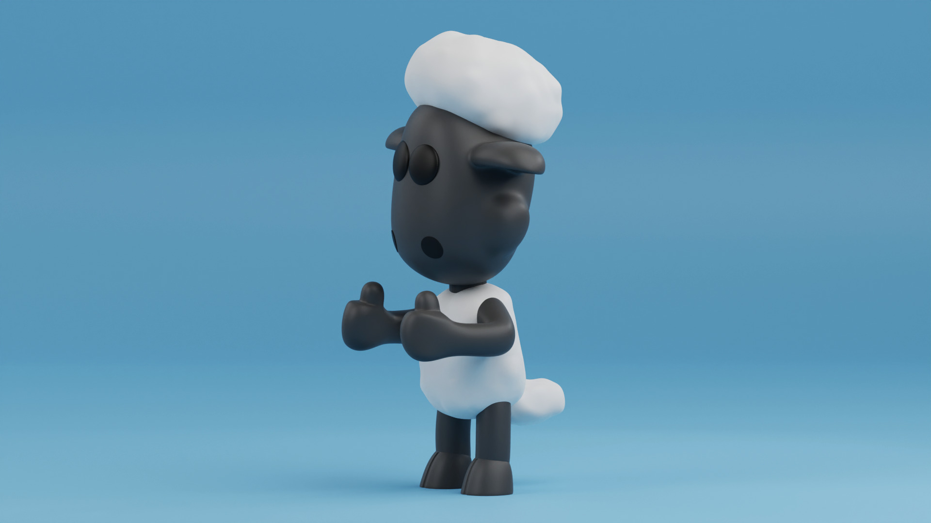 Shaun the Sheep funko pop from animated series Shaun the Sheep 3D print model_2