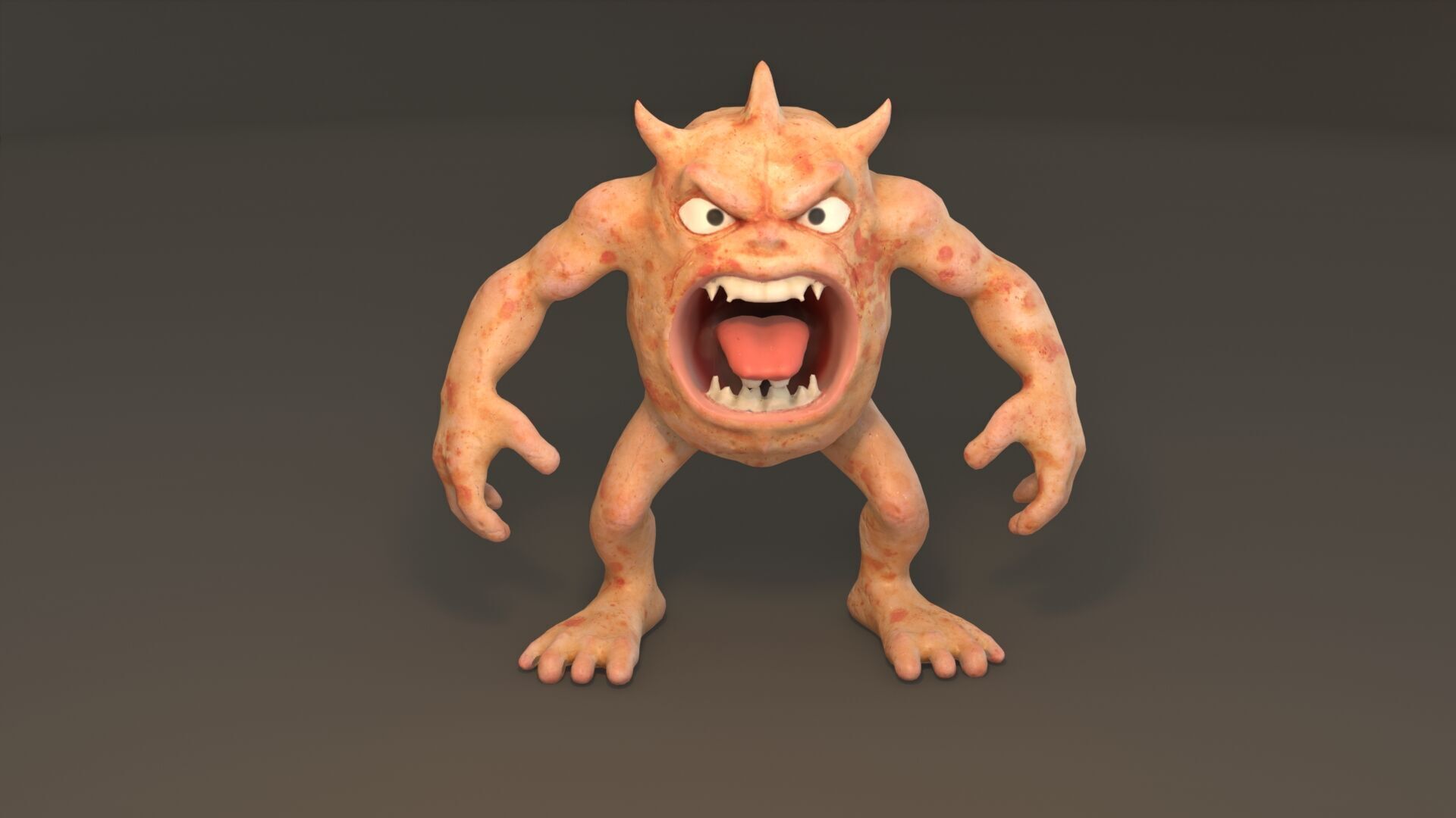 Cartoon Monster Free low-poly 3D model_3