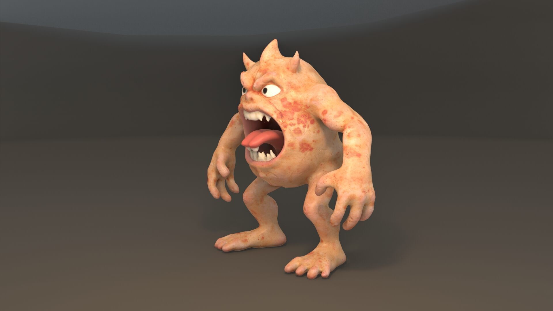 Cartoon Monster Free low-poly 3D model_6