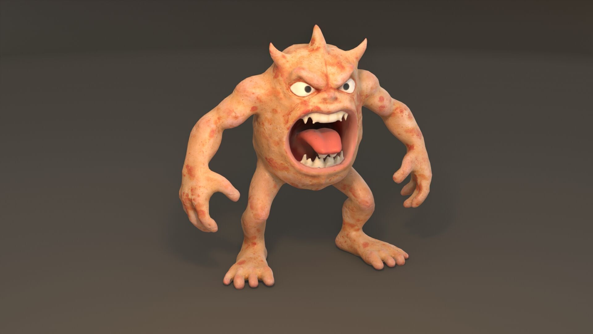 Cartoon Monster Free low-poly 3D model_2