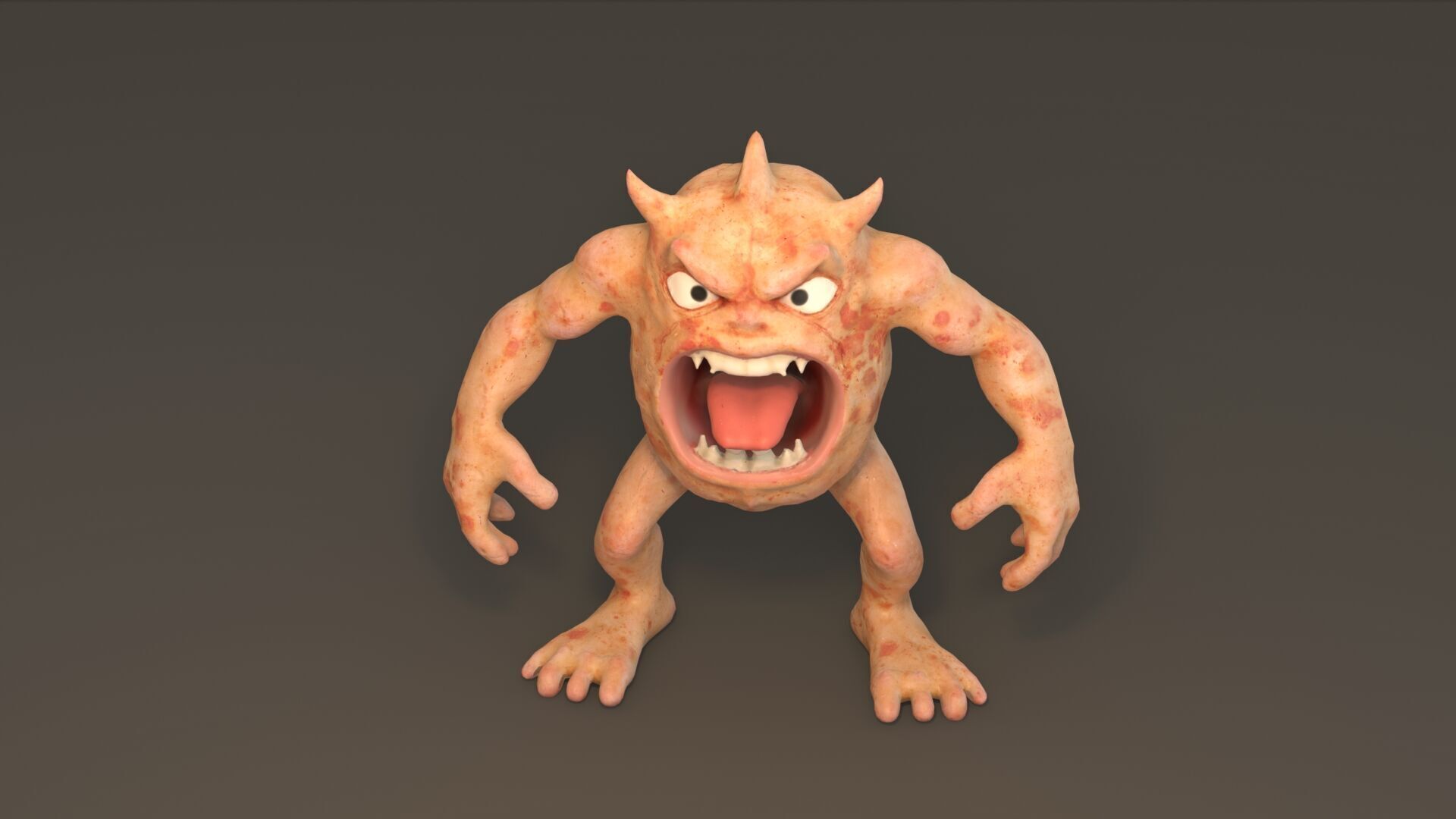 Cartoon Monster Free low-poly 3D model_4