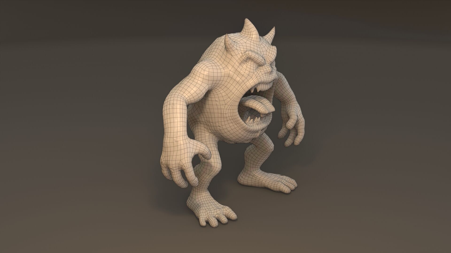 Cartoon Monster Free low-poly 3D model_10