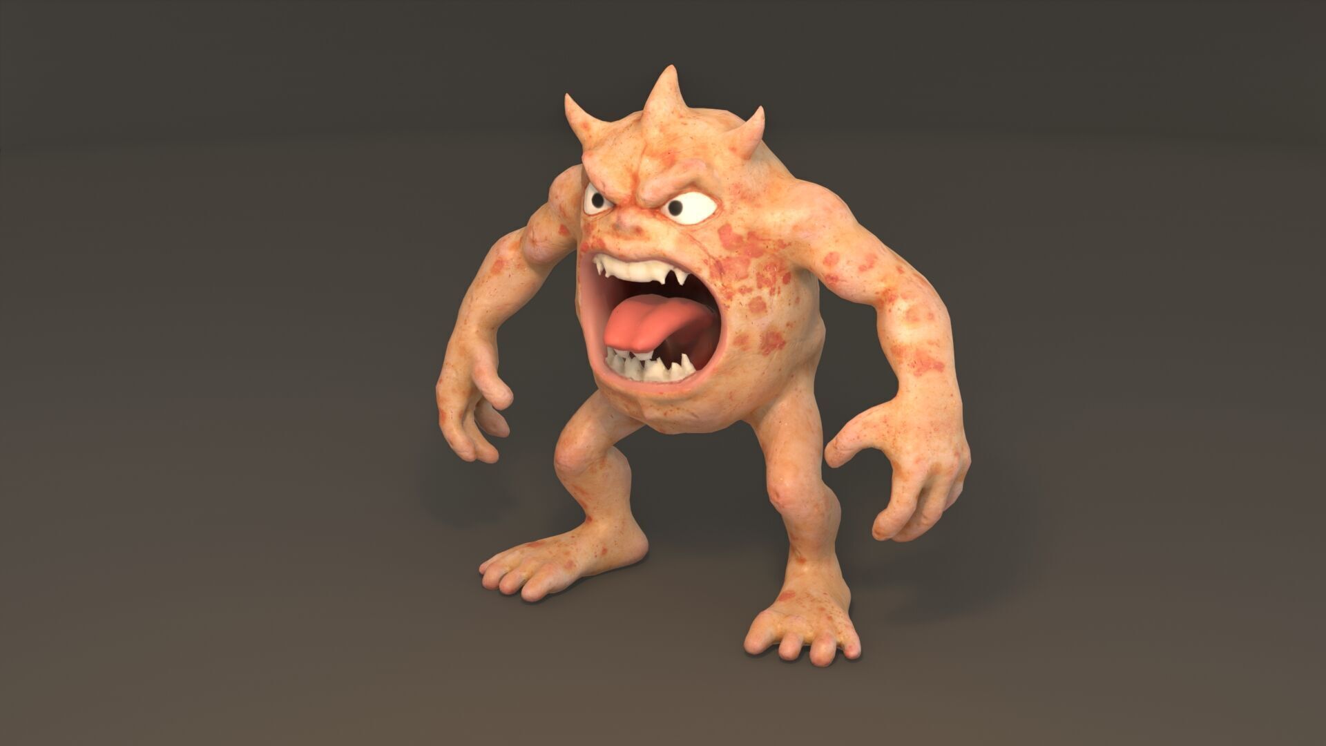 Cartoon Monster Free low-poly 3D model_5