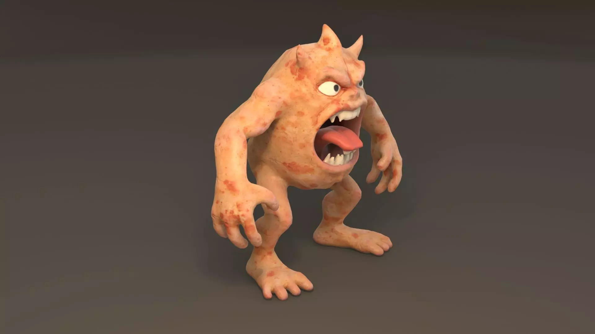 Cartoon Monster Free low-poly 3D model_0
