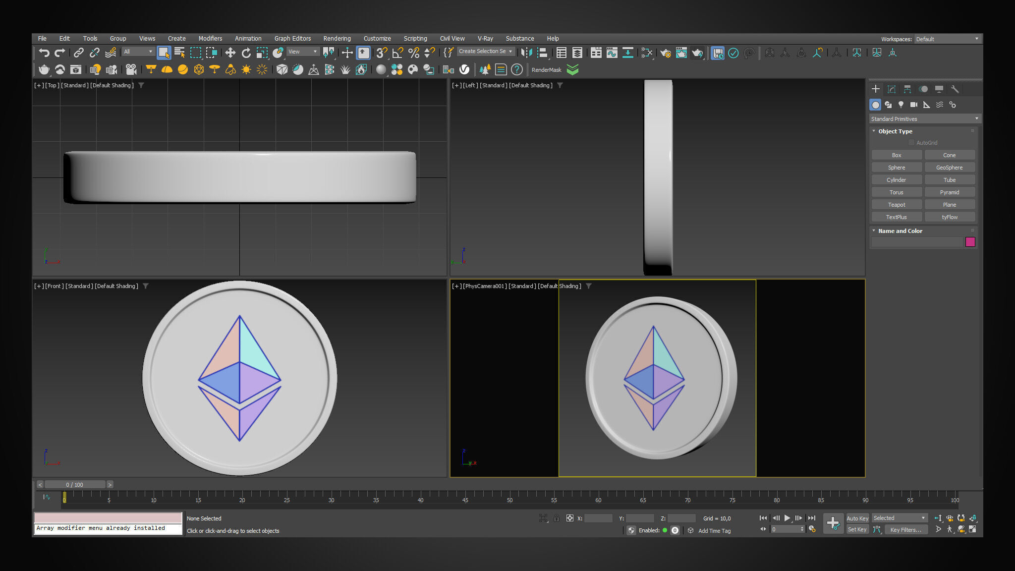 3D model Ethereum ETH Color Coin VR / AR / low-poly | CGTrader
