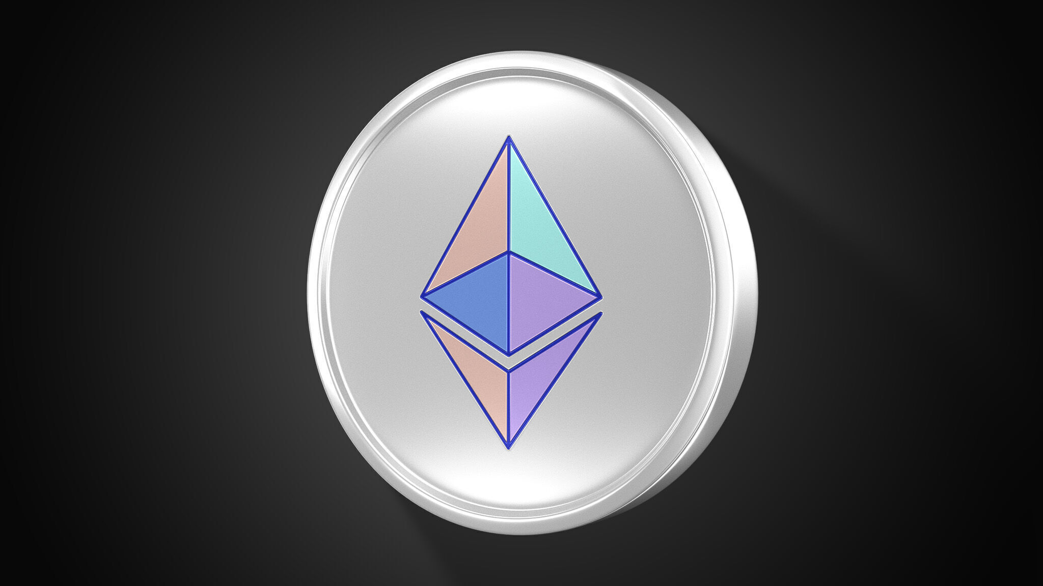 3D model Ethereum ETH Color Coin VR / AR / low-poly | CGTrader