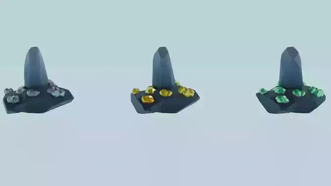 Low Poly Metal Ores