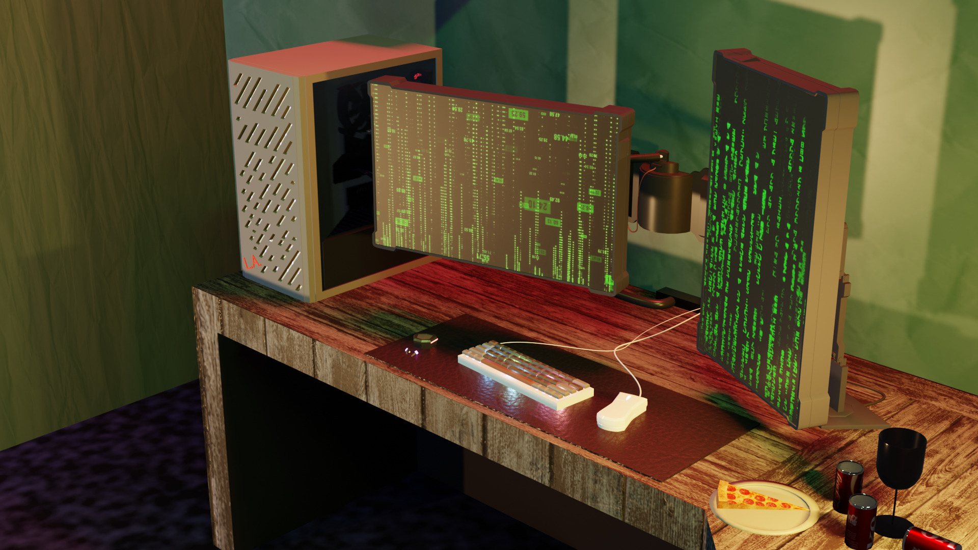 cyber punk room 3D model Low-poly 3D model_1