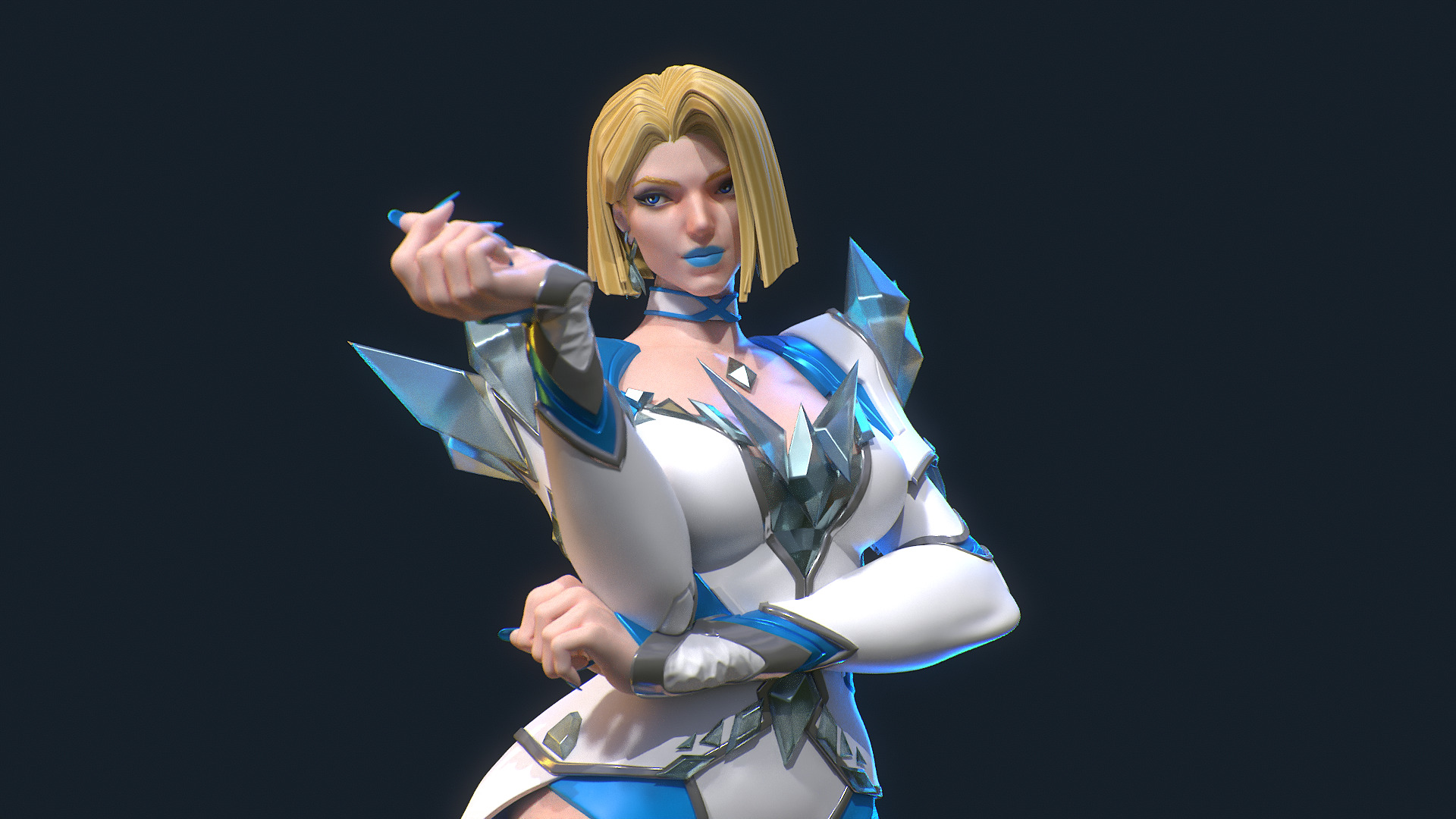 Emma Frost Marvel Rivals Statue for 3D Printing 3D print model_8