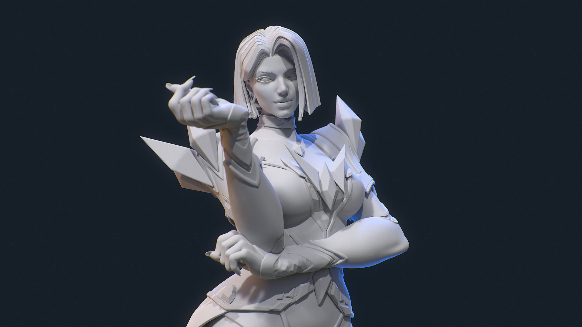 Emma Frost Marvel Rivals Statue for 3D Printing 3D print model_9