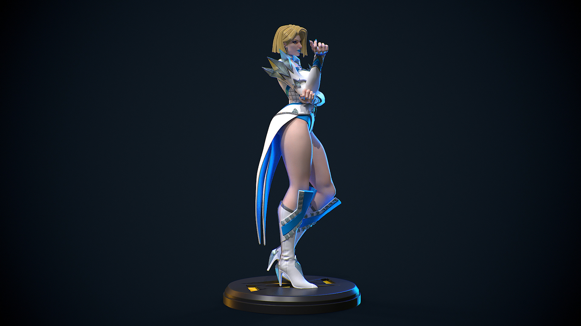 Emma Frost Marvel Rivals Statue for 3D Printing 3D print model_4