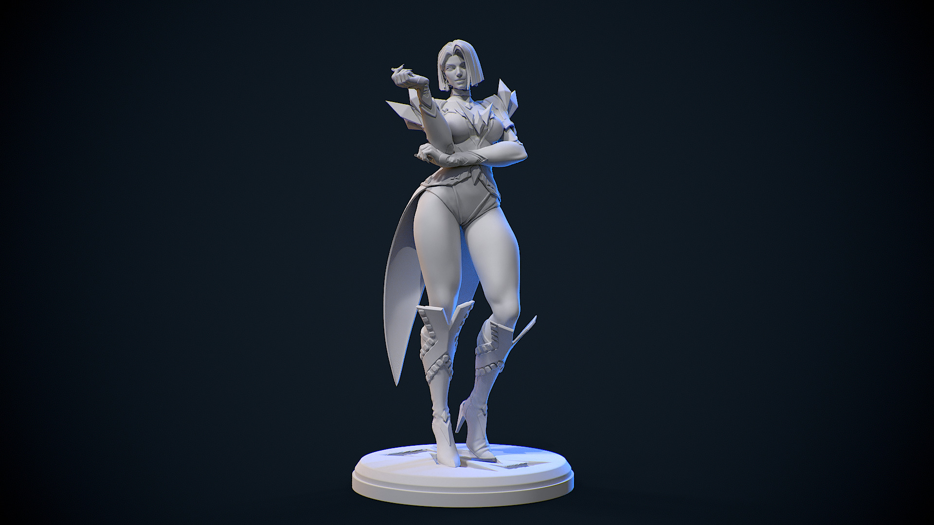 Emma Frost Marvel Rivals Statue for 3D Printing 3D print model_3