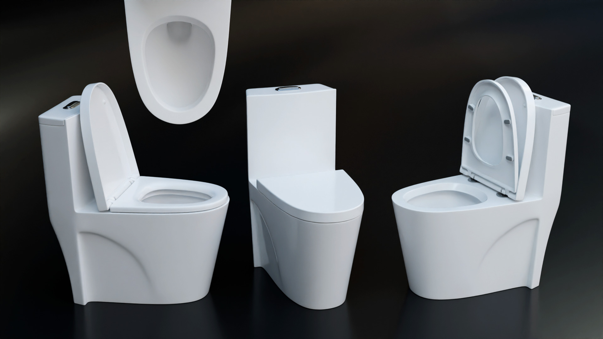 One-Piece Toilet 3D model_5