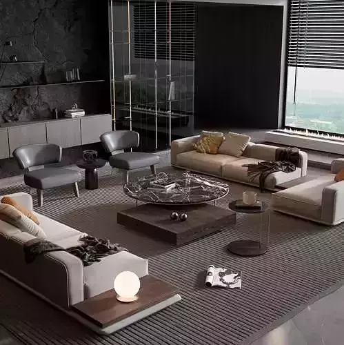 modern living room 02 3D model