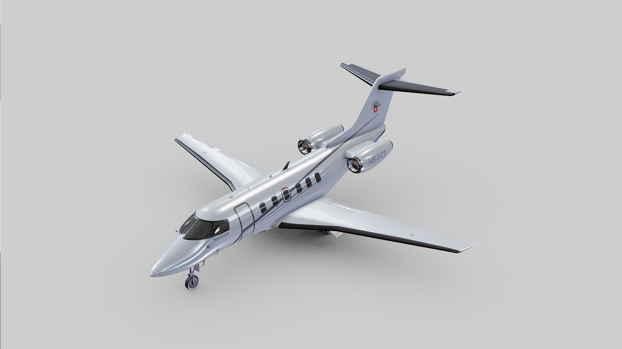 pilatus pc 24 Low-poly 3D model_1