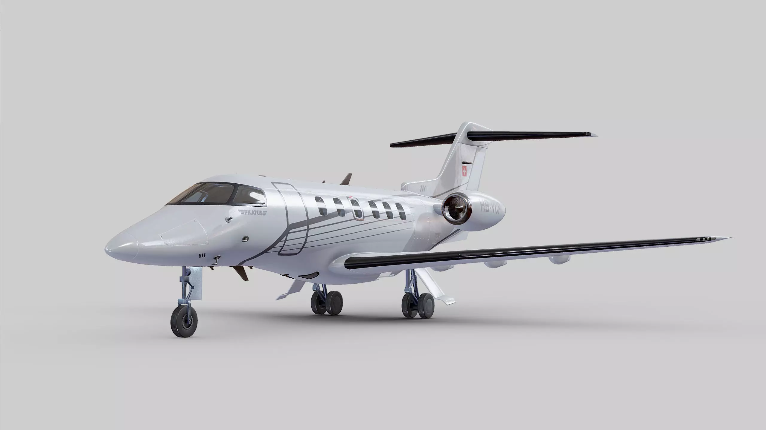 pilatus pc 24 Low-poly 3D model_0