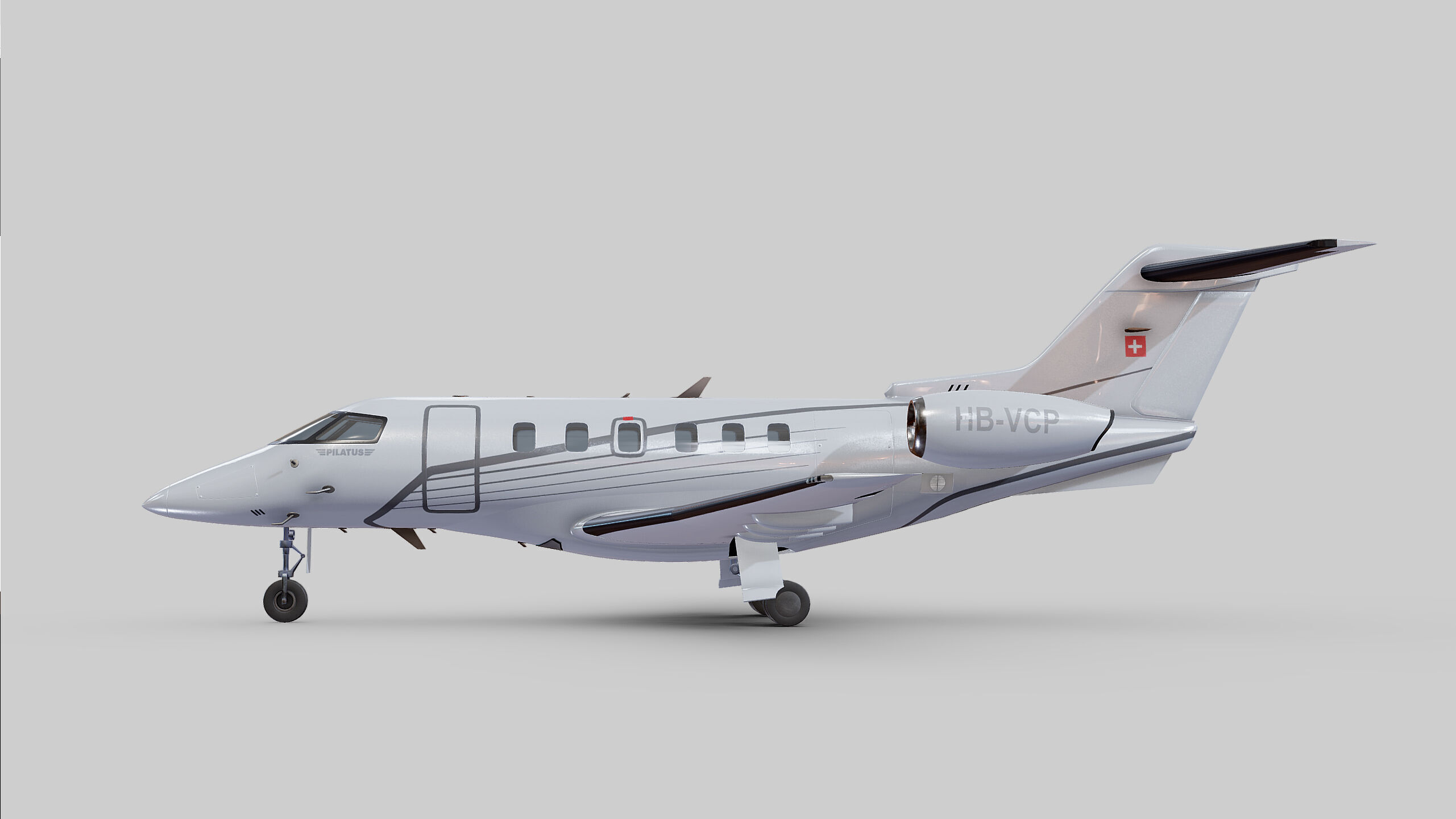 pilatus pc 24 Low-poly 3D model_2