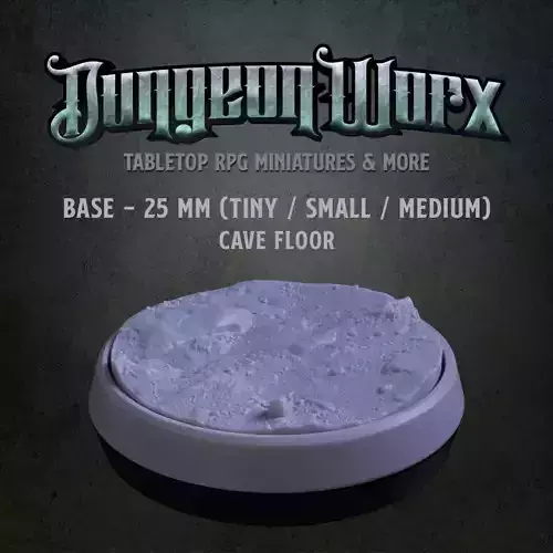 25 mm Tabletop RPG Miniature Base - Cave Floor 3D print model
