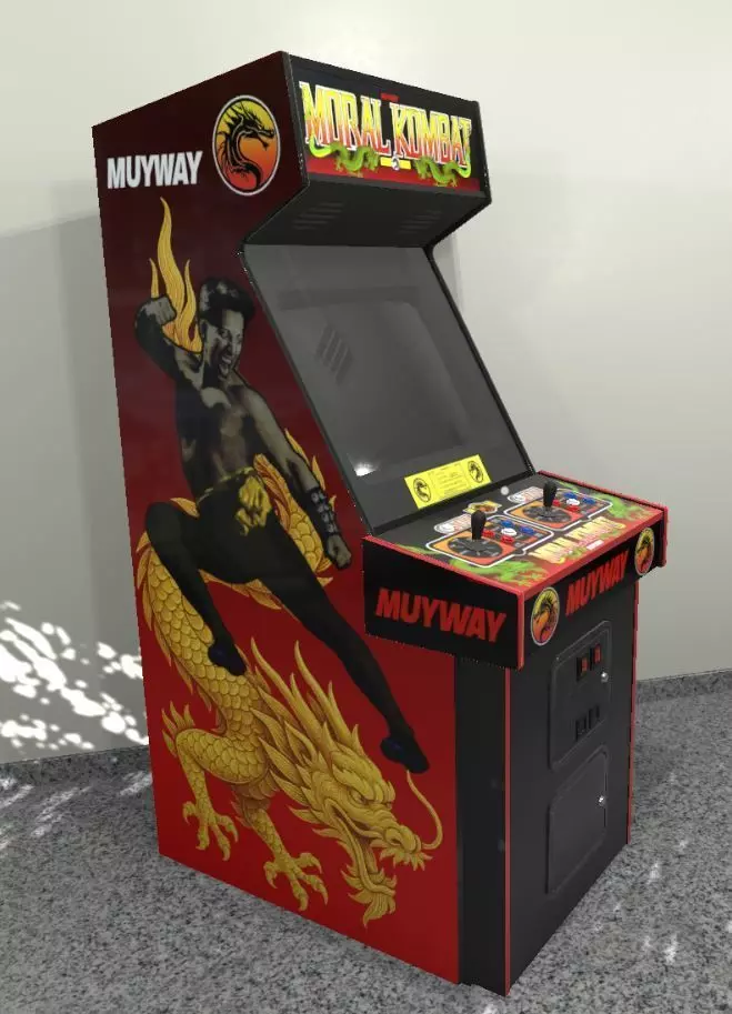 90s 2 Player Arcade Machine Low-poly 3D model_0