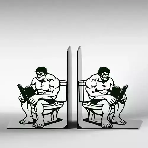 Hulk Toilet Reader Bookends 3D print model