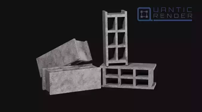 ConcreteBloc 001 Low-poly 3D model